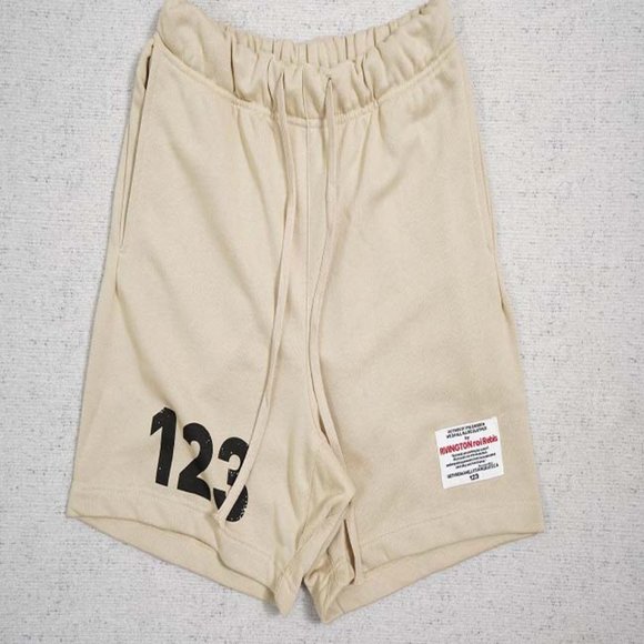 RIVINGTON ROI REBIS Drawstring Cream Solid Track Shorts